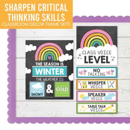 Hadley Designs Classroom Calendar Set Bulletin Board Decorations - Chalkboard School Calendar for Classroom Decor, Kindergarten Preschool Elementary Teacher Must Haves, Homeschool & Daycare Essentials
