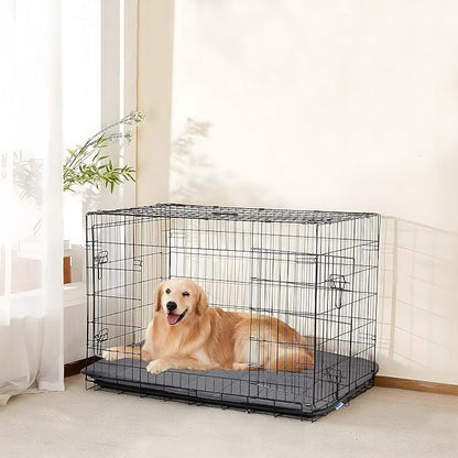 Dog Crate Pad for X Large Dog - 41x27 Memory Foam Dog Bed, Washable & Anti-Slip Dog Bed Mat, Ultra Soft Kennel Pad for Dogs Cozy Sleeping Mat, Grey