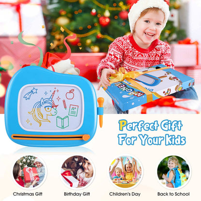 Smasiagon Magnetic Drawing Board for Kids - Toddler Toys for Age 1-2 Boys Girls - Educational Learning Toys for 1 2 3 Year Old Baby Birthday Gifts (Blue)