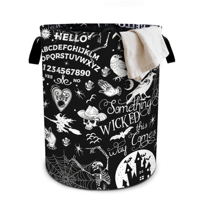 Halloween Black Laundry Basket Foldable Oxford Cloth Tote Bag Laundry Hamper Clothes Storage Bucket Organizer For Bathroom/Laundry Storage/Bedroom 19.6x15.7 Inch
