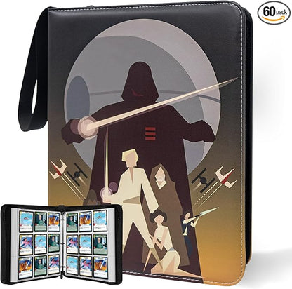 Card Binder for Star Wars Trading Cards,9 Pocket with 60 Sleeves up to 1080 Cards,Waterproof Card Storage Book,Star Wars Cards Display Case