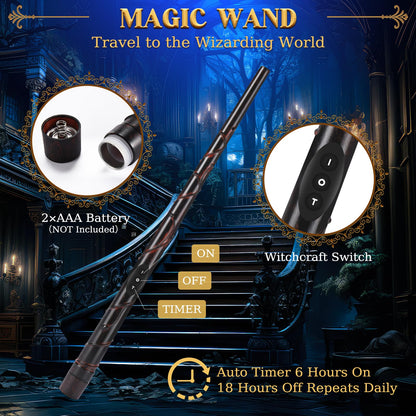 Halloween Decorations - Floating Candles with Wand & 6-Hour Timer - Flameless LED Hanging Candles with Clip, Battery Operated Window Taper Candle for Indoor/Outdoor Halloween & Holiday Decor 12PCS