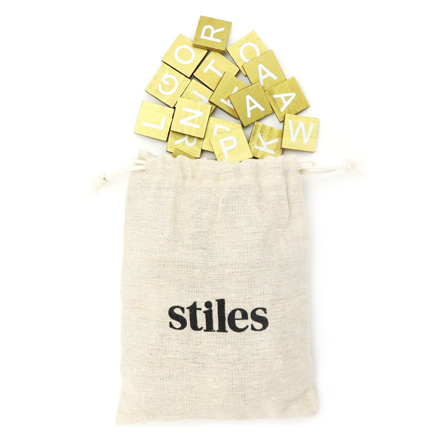 Stiles 100 Piece Magnetic Wooden Letter Tiles - Alphabet Magnets for Whiteboards, Refrigerators & Magnetic Letter Boards - Changeable Letters for Craft & Announcements, Gold