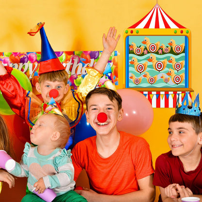 Qumenan Carnival Games for Kids - Dart Board with 10 Sticky Balls Felt Carnival Theme Party Decorations for Indoor Outdoor Activities Circus Birthday Party Decoration Supply Set (19.7x13.8 Inches)