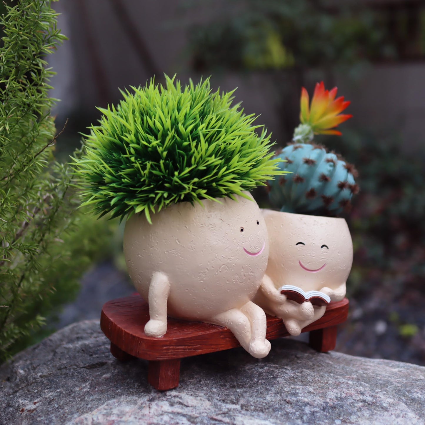 Dolkgy Face Pots for Plants, Cute Head Planter Flower Pots for Indoor Outdoor Plants, Modern Lady Head Vase Girl Face Planter, Unique Plant Pots, Macetas