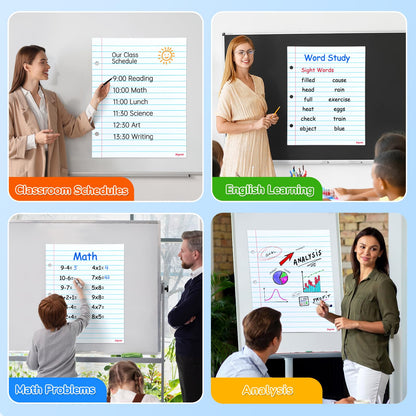 JoyCat Giant Magnetic Dry Erase Notebook Paper, 22" L x 28" H Handwriting Lined White Board for Classroom Must Haves,Whiteboard Accessories for Homeschool Teaching Supplies