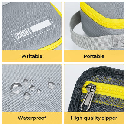ECHSRT Large Pencil Case, Aesthetic Pen Pouch with Big Capacity, Minimalist Portable Stationery Bag with Handle for Office Organizer Grey Pencil Cases