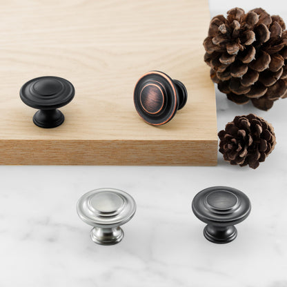 HESTIA HARDWARE 10 Pack | 1.32inch Oil Rubbed Bronze Cabinet Knobs | Oil Rubbed Bronze Cabinet Pulls | Bronze Cabinet Knobs Dresser Knobs and Drawer Knobs (Z4.10.O)