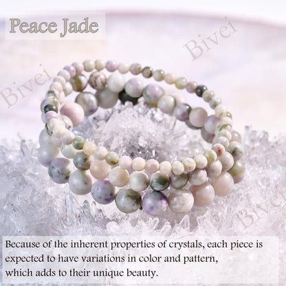Peace Jade-Calm Harmony-8mm Beaded Bracelets for Women Handmade Semi Precious Natural Stone Stretch Elastic Jewelry Yoga Protection Gifts