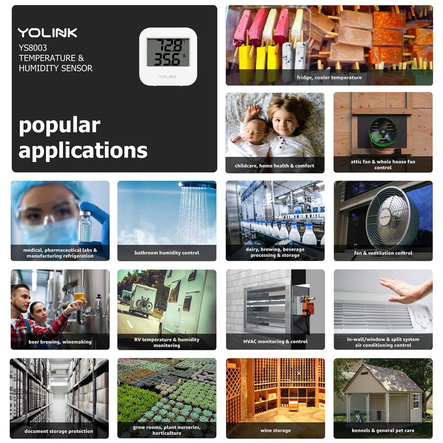 YoLink SpeakerHub & Two Temp/Humidity Sensors Starter Kit – Audio Hub Plays Tones/Sounds, Spoken Messages, Text Messages, LoRa-Powered ¼ Mile Range, Compatible with IFTTT, WiFi Required