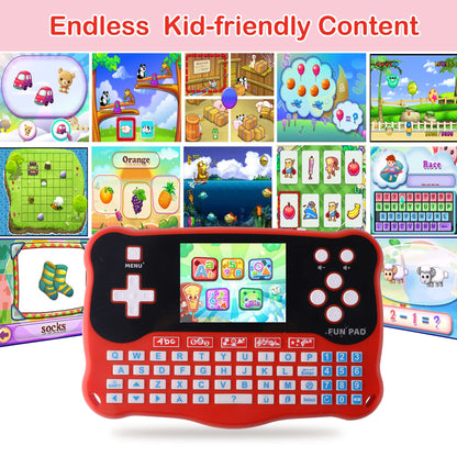 LUHYAUAN Kids Tablet/Baby Learning Pad with 102 Activities/Toddler Tablet with ABC/Words/Music/Math Interactive Educational Electronic Toys Gifts Handheld Game for Preschool Boys Girls Ages 3-12