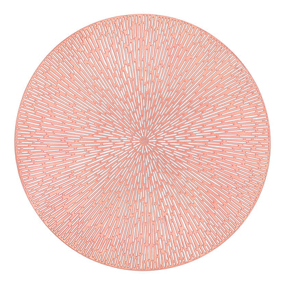 Round Placemats Rose Gold Placemats Set of 6 Metallic Vinyl Place Mats Non Slip Tablemats Table Setting Kitchen Table Mats for Dining Table Holiday Wedding Decorative