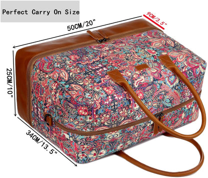 Pretty Colorful Travel Duffel Weekender Bag Overnight Bag Carry On with Shoe Compartment for Women HB-10 (HS)