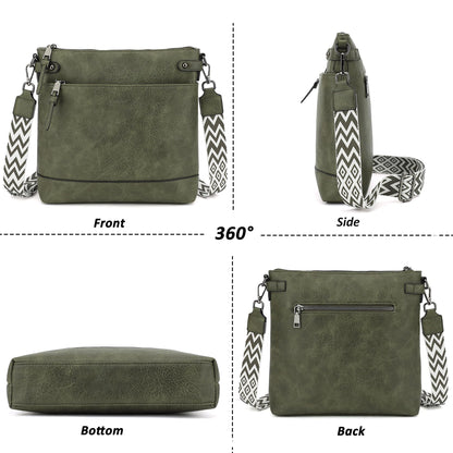 TANTOMI Vegan Leather Crossbody Bags for Women Hobo Travel Purse with Guitar Strap Trendy Women's Handbags with 6 Card Slots
