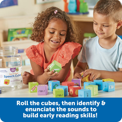 Learning Resources Say-a-Sound(TM) Speech Cubes, Preschool Learning Activities, ABC Flash Cards, Speech Therapy Toys, Gifts For Kids, Ages 3+, 16 Pieces
