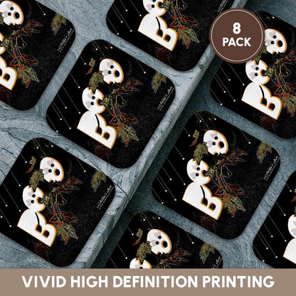 3dRose CST_4425_2 Halloween Boo Soft Coasters, Set of 8