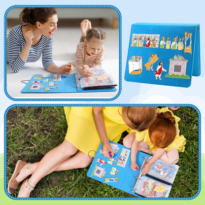 Windkream 13 Pack Advent Felt Board Bible Stories Set, Flannel Board Stories with A Felt Pieces Storage Binder for Preschool Activities