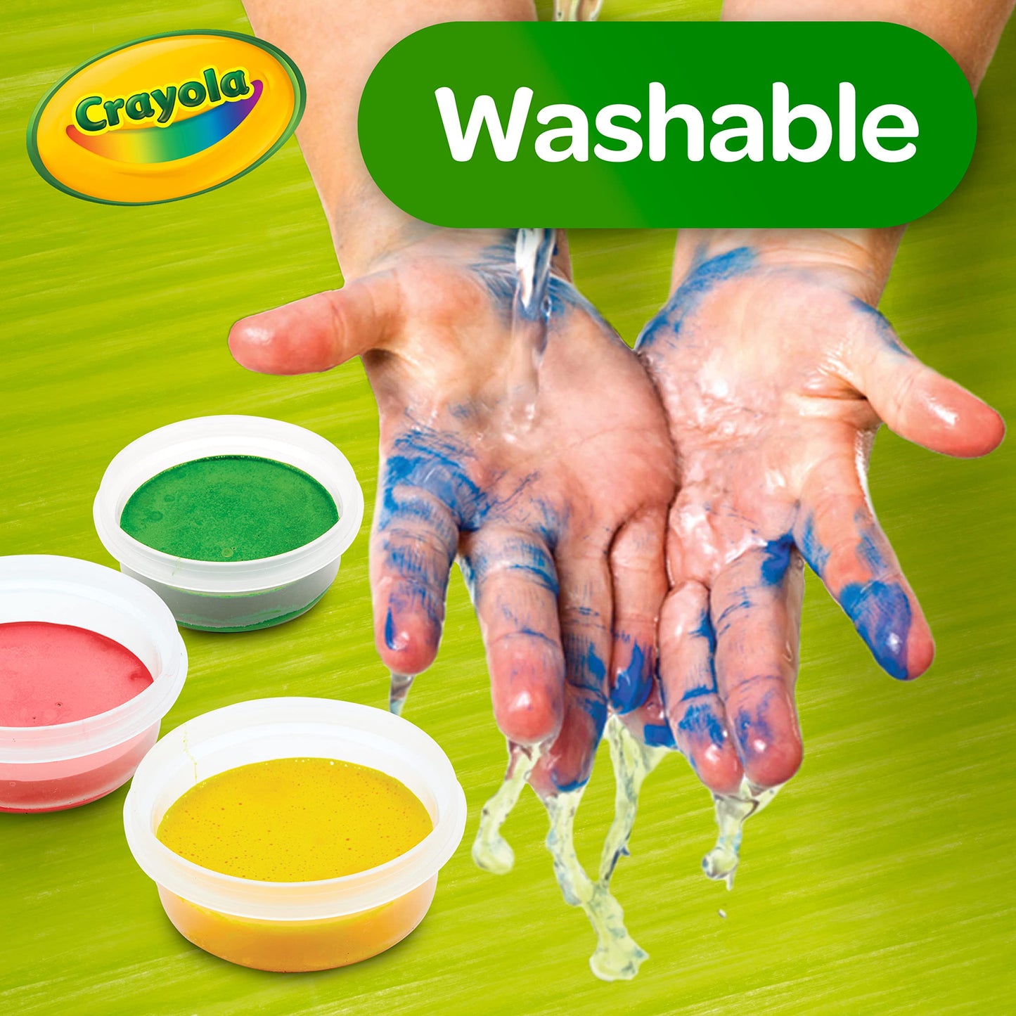 Crayola Spill Proof Paint Set (8ct), Washable Toddler Paint Kit, With Brushes, Pots, Activity Pages, Arts & Crafts Kit, Gift for Toddlers, Ages 3+
