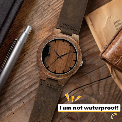 Timever Wooden Watches for Men Handmade Unique Design with Leather Strap, Analog Quartz Mens Watch, Gift for Men