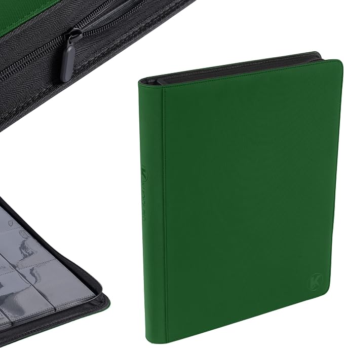 1408+ Pockets Trading Card Binder, 16-Pocket Card Ablum Compatible with MTG,Sports Cards & Other Standard Size Trading Card (Green)