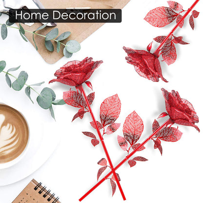 Piececool 3D Metal Puzzles Rose Flower Model Kits, Artificial Fake Flowers Metal Building Kit DIY 3D Puzzle for Adults, for Father Mothers Valentines Day, 15Pcs