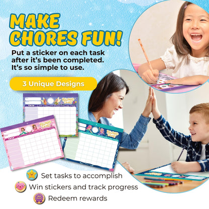 Gooji Princess Reward Chart for Kids - Motivational Chore Chart for Kids, Behavior Chart for Kids at Home, Sticker Chart - Perfect for Encouraging Good Habits, Learning, and Responsibility