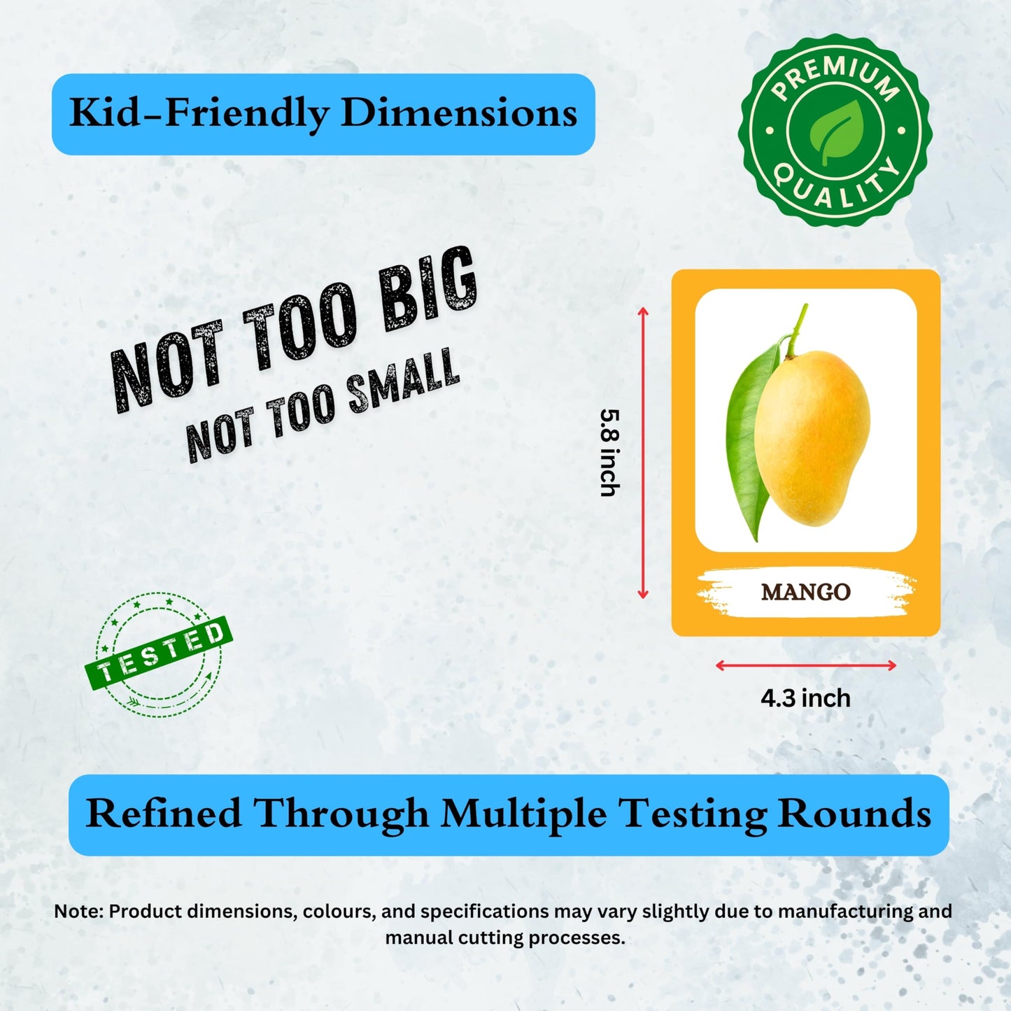 The Biblio Hub Fruits Flashcards – Non-Tearable Synthetic Learning Cards for Toddlers, Preschool & Kindergarten, Double-Sided Set