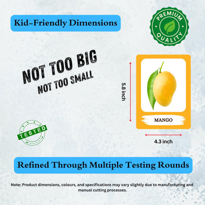 The Biblio Hub Fruits Flashcards – Non-Tearable Synthetic Learning Cards for Toddlers, Preschool & Kindergarten, Double-Sided Set