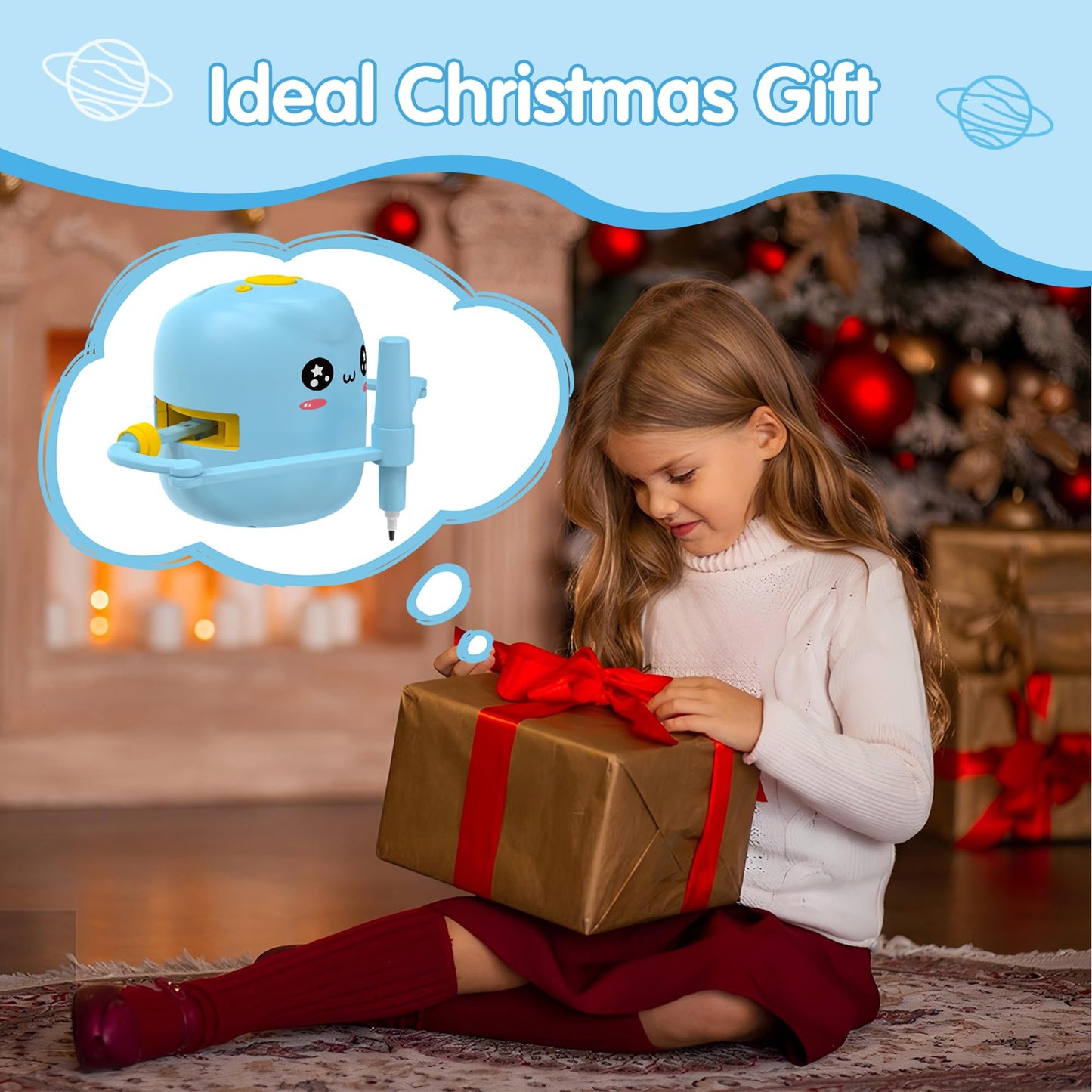 Drawing Robot for Kids with 150 Cards, Voice Interactive Educational Drawing Kit for Kids, Montessori Painting Learning Toys for 3 4 5 6 7 8 Year Old Boys Girls Birthday Party