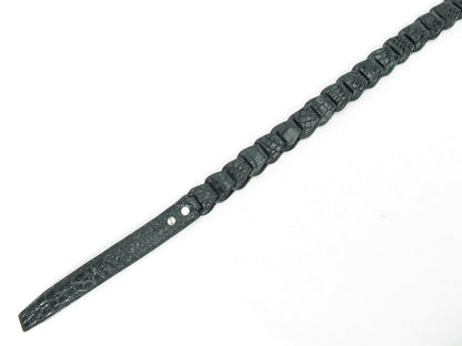 Pelgio Genuine Crocodile Skin Leather Women's Handmade Chain Belt 46" Long (Black)
