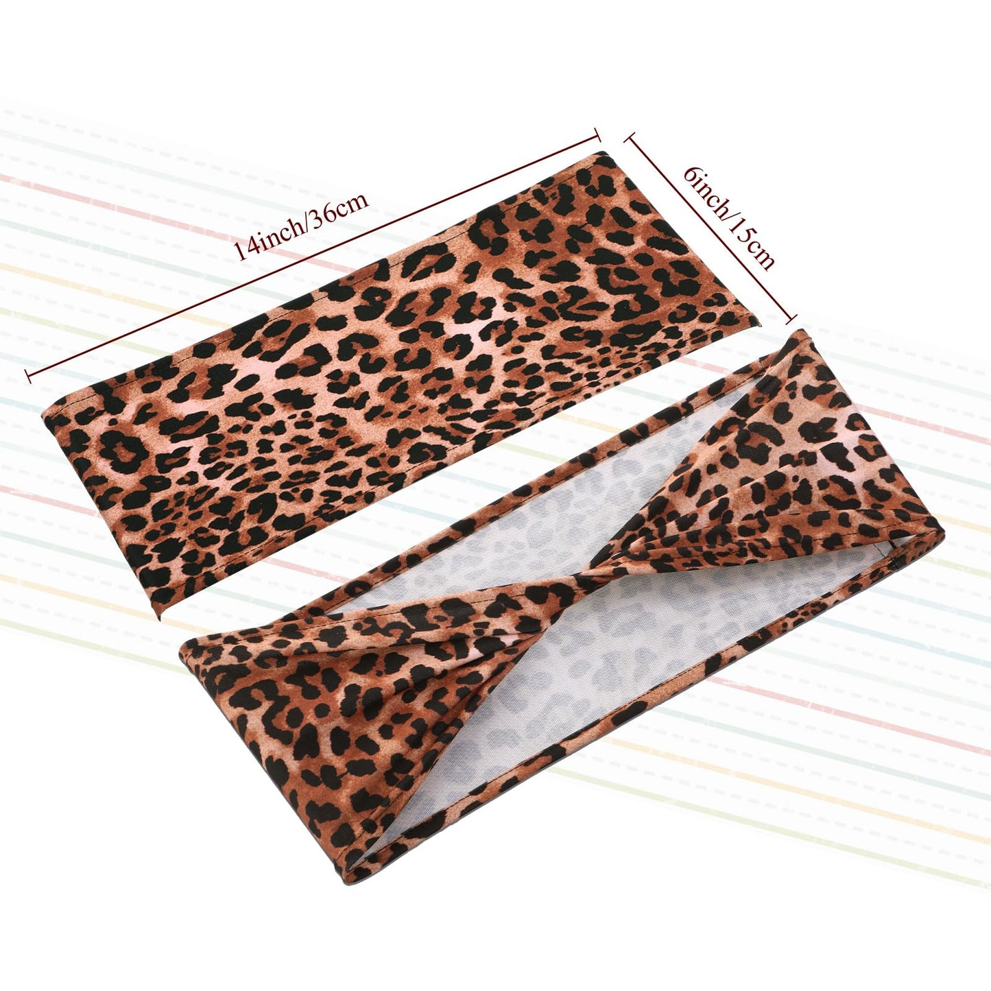 Newwiee 48 Pcs Spandex Chair Bands Animal Print Elastic Chair Sashes Bow Polyester Chair Cover Bands Ties Without Buckle for Animal Safari Jungle Theme Party Birthday Decor (Leopard Print)