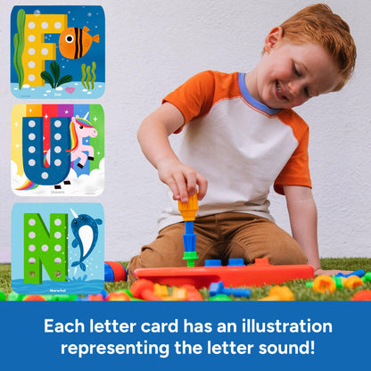 Educational Insights Design & Drill ABCs & 123s - Building Construction Toys for Toddlers, Kids Tool Set with Drill Toy, Preschool Learning Activities, Toddler STEM Toys for 3+ Year Old