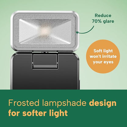 86lux Book Light, Rechargeable Reading Lights for Books in Bed, Ultralight Clip-on LED Bookmark Lamp with 3 Amber Colors & Stepless Dimming for Night Reading for Book Lovers, Kids,Hunter Green