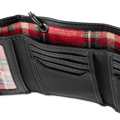 Levi's Men's Trifold Wallet - Sleek and Slim Includes ID Window and Credit Card Holder,Black with Chain