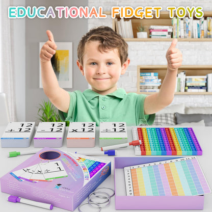Math Games for Kids - Math Flash Cards - Interactive Practice Kit Pop It Practice with Addition, Subtraction, Multiplication & Division - Ideal for Learning and Skill Building - Ages 4-8