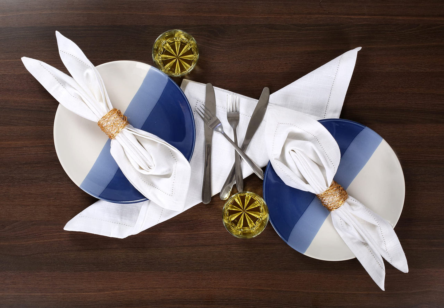 Lightnpro White Hemstitched Cotton Napkins Set of 6 – 18x18 Inch Dinner Cloth Napkins, Soft & Washable, Elegant Table Napkins for Dining, Wedding, Special Occasions & Everyday Use