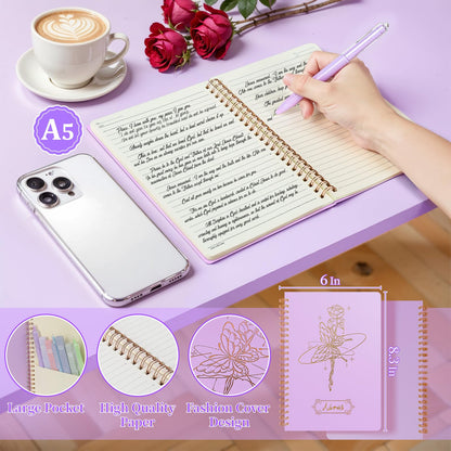 Bible Study Supplies Journaling Kit for Women,Bible Study Kit with Highlighters No Bleed,Journal Notebook Tabs Large Pencil Case, Accessories Set for Women Teens Beginner, Christian Gifts (purple)