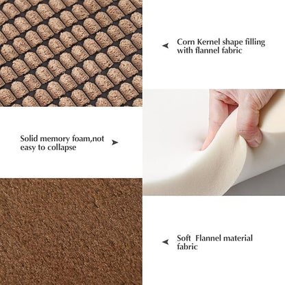 BVAGSS Dog Bed Mat,Reversible Crate Pad, Memory Foam Beds, Soft Warm Pet Cushion for Small Medium Dogs, Washable Pet Sleeping Mattress Kennel Bed Pad XH079 (30''x20''x1.6'',Brown)