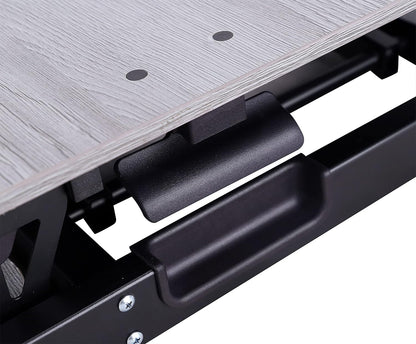 Rocelco Standing Desk Converter 31.5 Inch Sit Stand Up Dual Monitor Tabletop Riser with Tablet Mount, Height Adjustable Home Office Workstation - Deep Keyboard Tray for Laptop Mouse - Gray (R VADRG)
