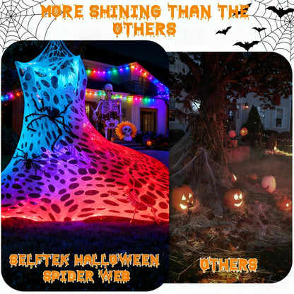 Homgaty Giant Halloween Spider Web, 650sqft Stretchy Beef Netting Halloween Spider Web Outdoor Decoration Cut-Your-Own Netting Spiders Webbing for Halloween Decor, Yard, Roof, Garden, MRPTDE1586