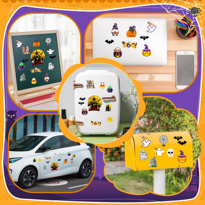 20PCS Halloween Refrigerator Magnets, Pumpkin Fridge Magnet Sticker Trick or Treat Strong Magnet Removable Halloween Decorative Magnets for Fridge Whiteboard Locker