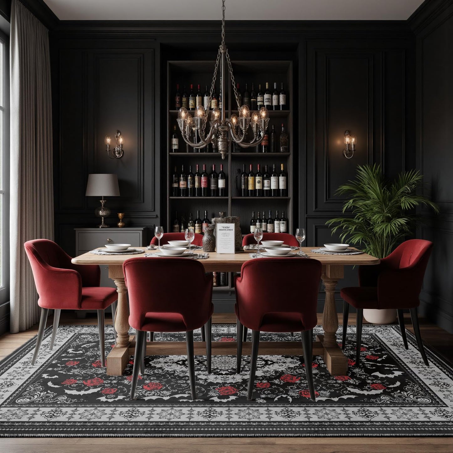 Nayoroom Dark Academia Area Rug, Soft Machine Washable 5x7 Rug, Non-Slip, Non-Shedding, Durable and Easy-Care, Perfect for Living Room, Bedroom, Dining Room.