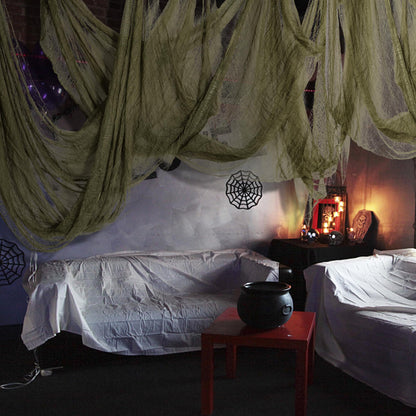 RunNico 400" x 71" Halloween Creepy Cloth - Halloween Spooky Fabric Cloth - Scary Gauze Blood Creepy Clothes for Haunted House Halloweens Party Yard Wall Doorway Outdoors Decoration