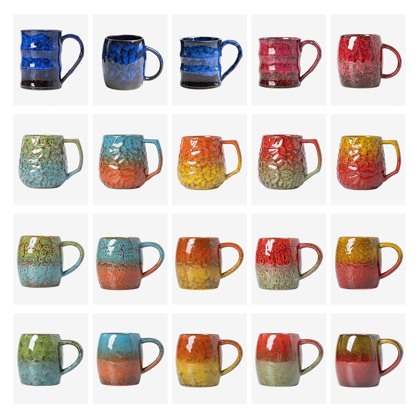 Rustic Red Ceramic Coffee Mug 14oz - Handcrafted Artisan Mug with Comfortable Handle, Unique Design for Coffee Lovers, Dishwasher Safe