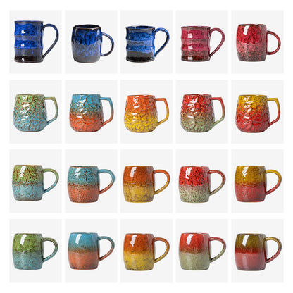 Rustic Red Ceramic Coffee Mug 14oz - Handcrafted Artisan Mug with Comfortable Handle, Unique Design for Coffee Lovers, Dishwasher Safe