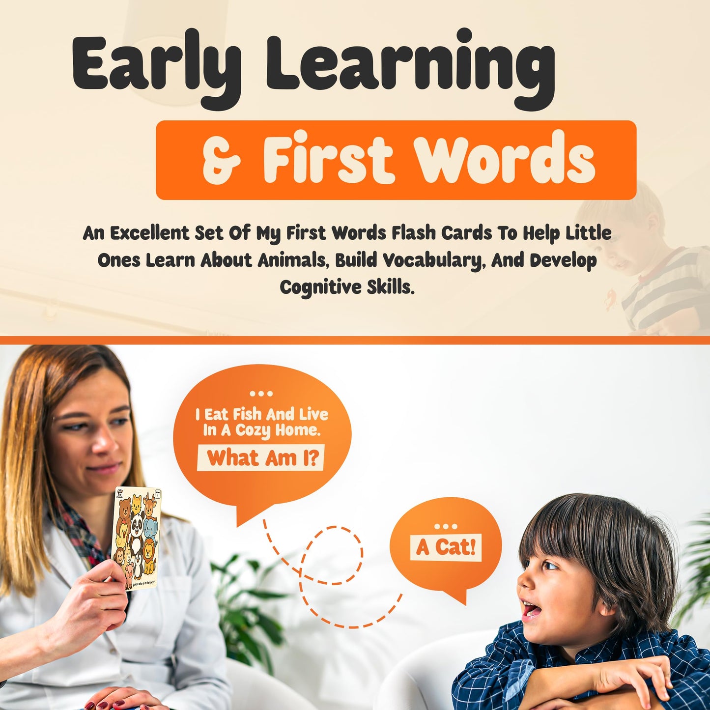 Touch & Feel Textured Animal Flashcards – Montessori Sensory Cards with Embossed Letters for Toddlers | Speech Development, Visual Learning, Travel Friendly Play & Party Favor (Series 1)