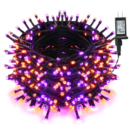Brizled Halloween Lights, 262.46FT 800 LED Halloween Lights, Mini Purple Light 8 Modes Waterproof, Plug in Orange LED String Light for Outdoor Indoor Thanksgiving Party Decor (Orange & Purple)