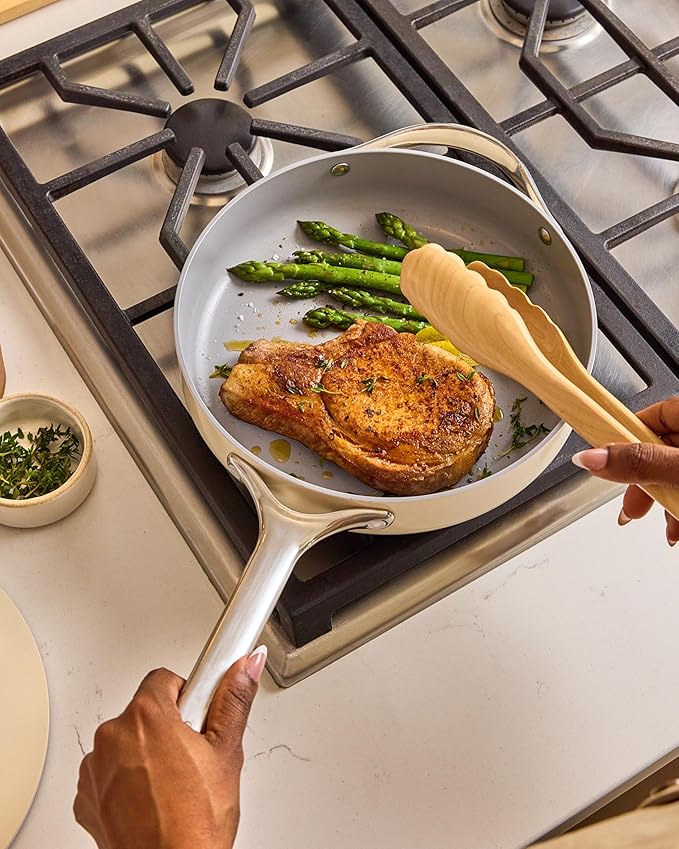 Caraway 12in Fry Pan + 10in (3qt) Saute Pan Duo Cream
