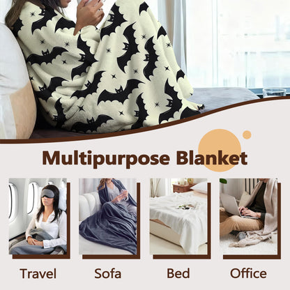 Throw Blanket for Couch,Gothic Bats Plush Fall Throw,Halloween Soft Fluffy Blanket for Sofa Decoration,Flannel Fleece Blanket for Naps,Reading,Traveling,Camping,50 X 60 Inch