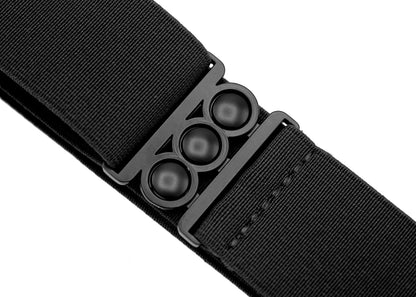 ONE-BELT No Show Invisible Elastic Belts for Women | Non Slip | Fits waist upto 50 Inch (Matte Black - Black, L -XXL)